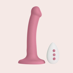 Dildo com Ventosa e Vibrador Recarregável Go Vibe Nina Rosa