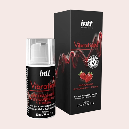 Gel Excitante Beijável Que Vibra, Pulsa e Aquece Morango 17ml