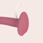 Dildo com Ventosa e Vibrador Recarregável Go Vibe Nina Rosa